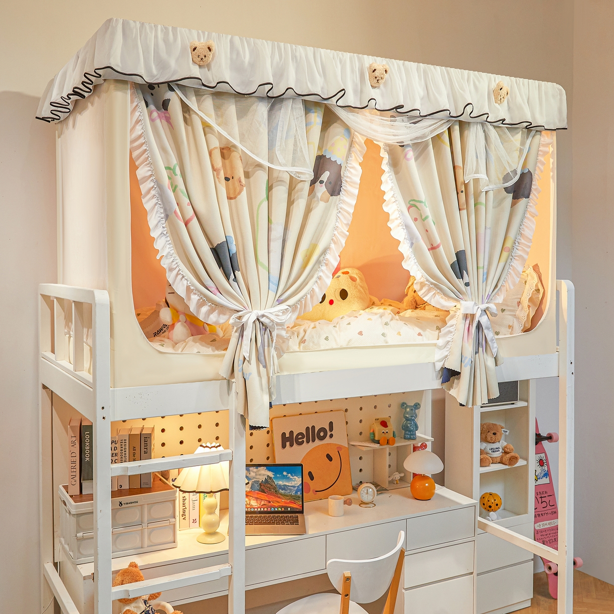 卓尔居 2025新款学生遮光床帘高精密晨曦系列蚊帐晨曦黄-小狗头