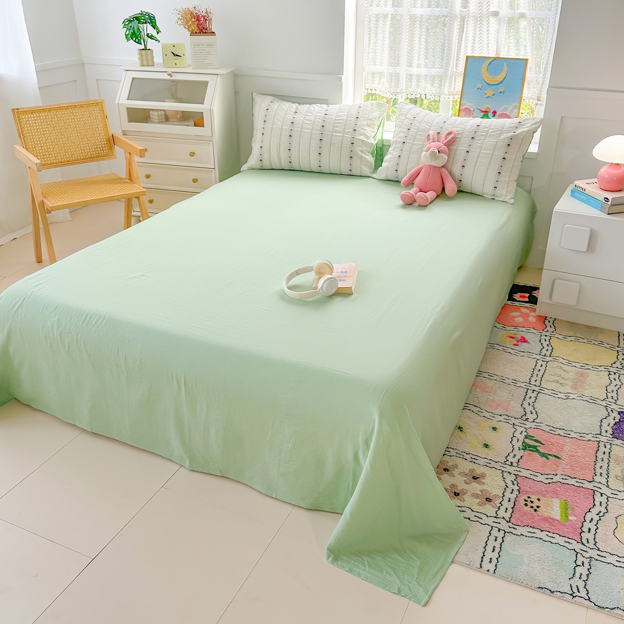 91家纺网 家纺一手货源 找家纺 千朵 2025新款全棉纯棉色织提花水洗棉四件套 灵感菇