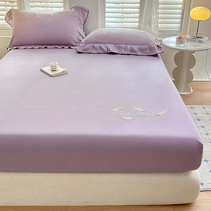 91家纺网 家纺一手货源 找家纺 （总）柔享家（原芷澜家纺） 2025新款法式纯色水洗棉刺绣绣花磨毛床笠三件套汇总（有同款四件套）