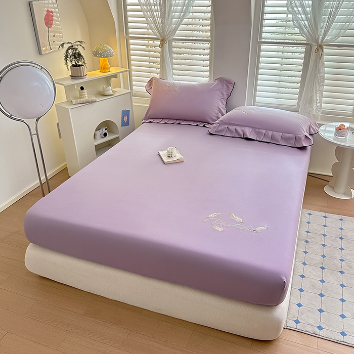 91家纺网 家纺一手货源 找家纺 （总）柔享家（原芷澜家纺） 2025新款法式纯色水洗棉刺绣绣花磨毛床笠三件套汇总（有同款四件套）