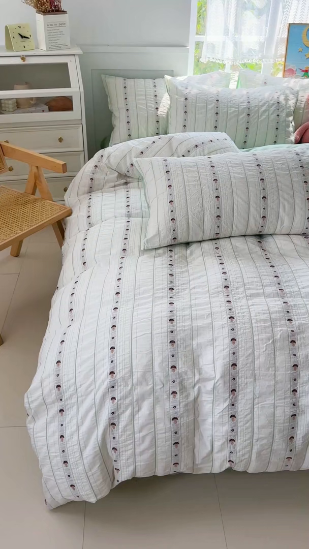 91家纺网 家纺一手货源 找家纺 千朵 2025新款全棉纯棉色织提花水洗棉四件套 灵感菇