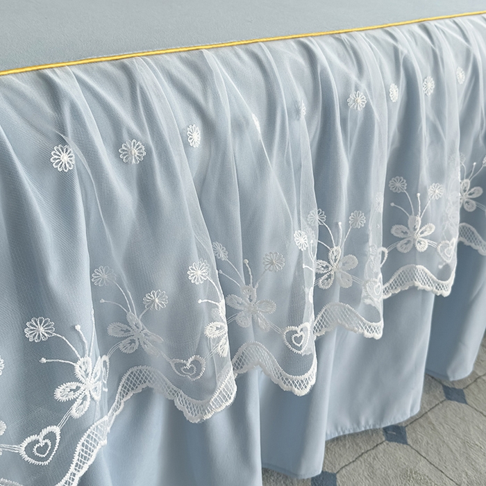 91家纺网 家纺一手货源 找家纺 （总）柔享家 2025新款法式花边蕾丝床裙床笠床单水洗棉磨毛四件套-恩格斯