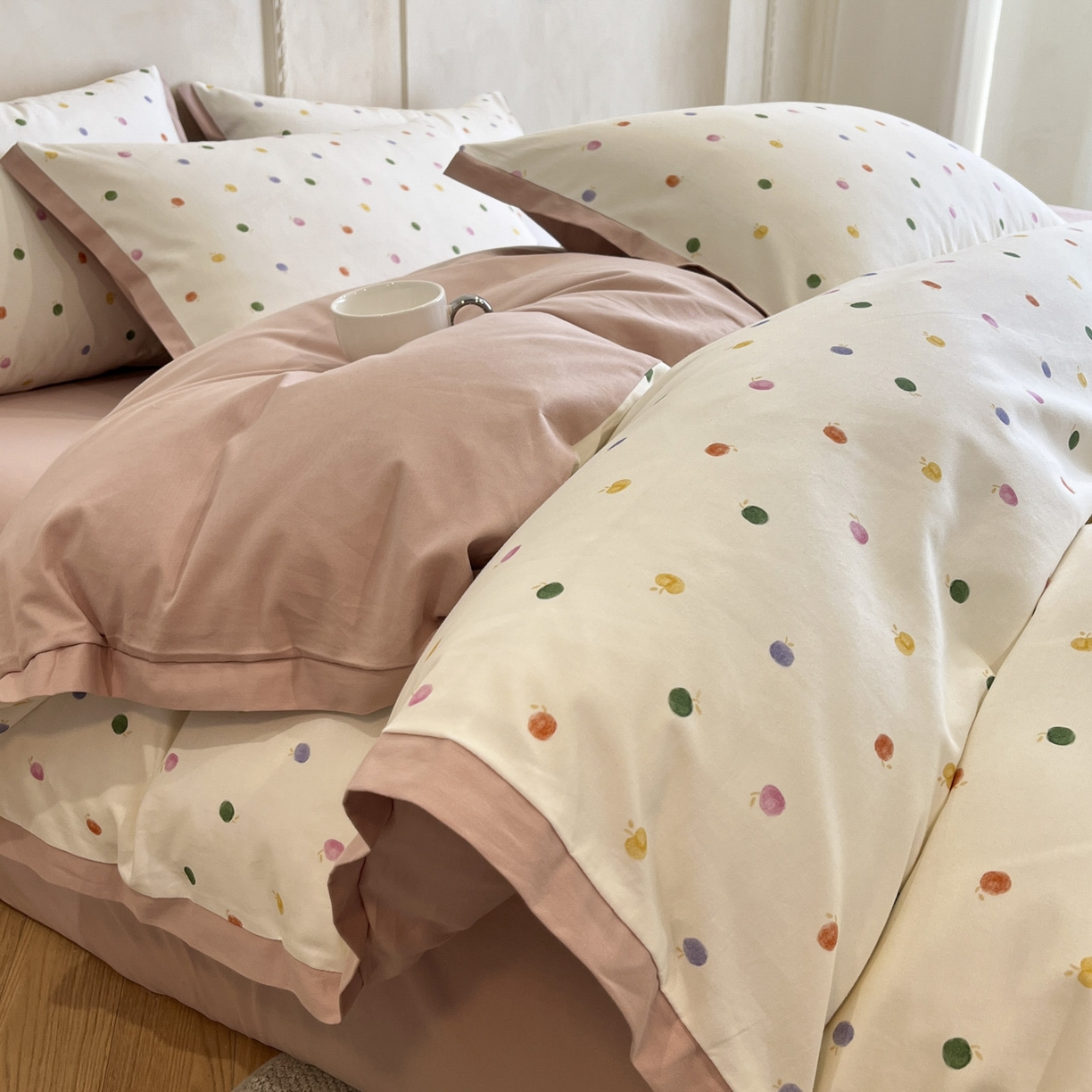 91家纺网 家纺一手货源 找家纺 （总）柠馨2025全棉磨毛印花四件套精致小边款