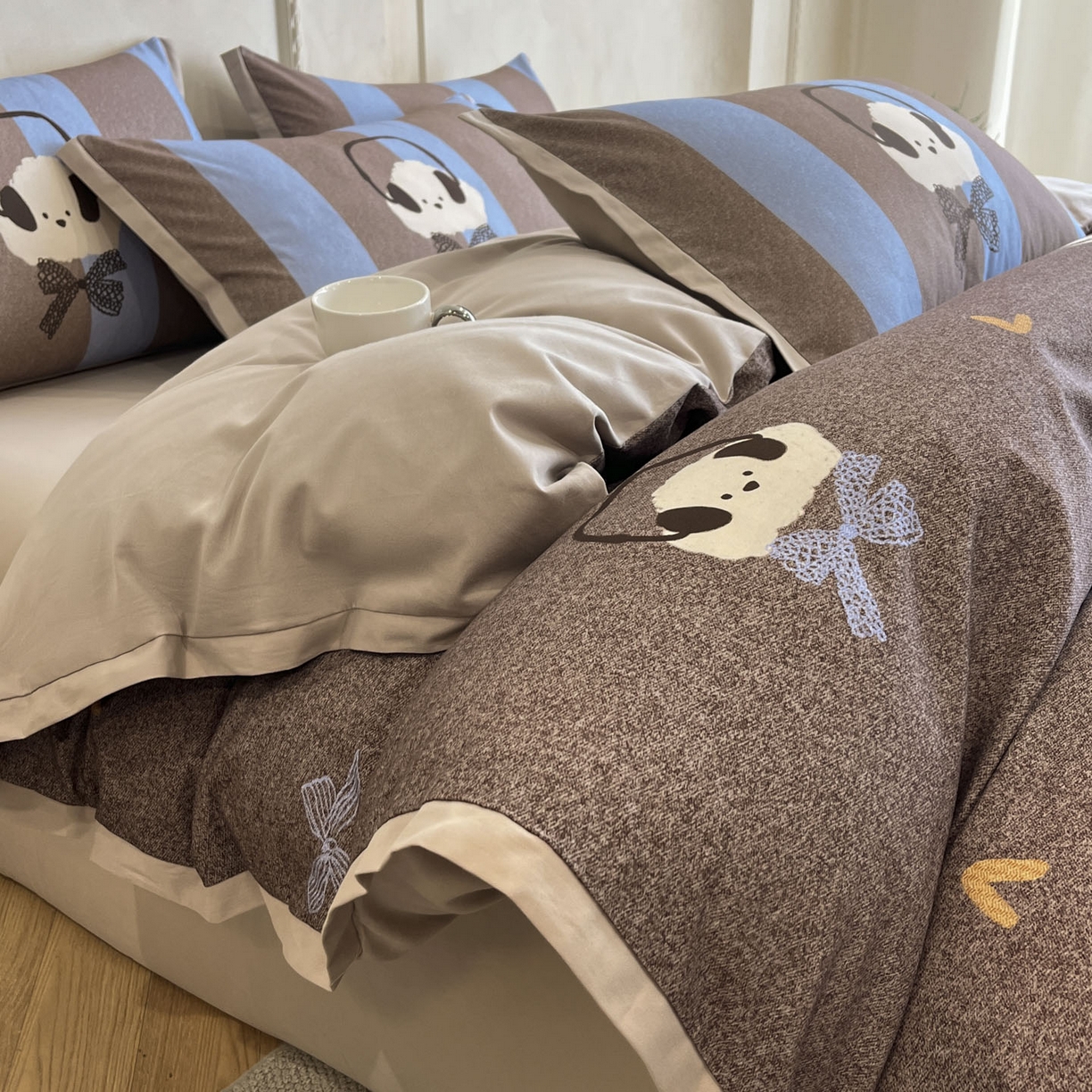 91家纺网 家纺一手货源 找家纺 （总）柠馨2025全棉磨毛印花四件套精致小边款