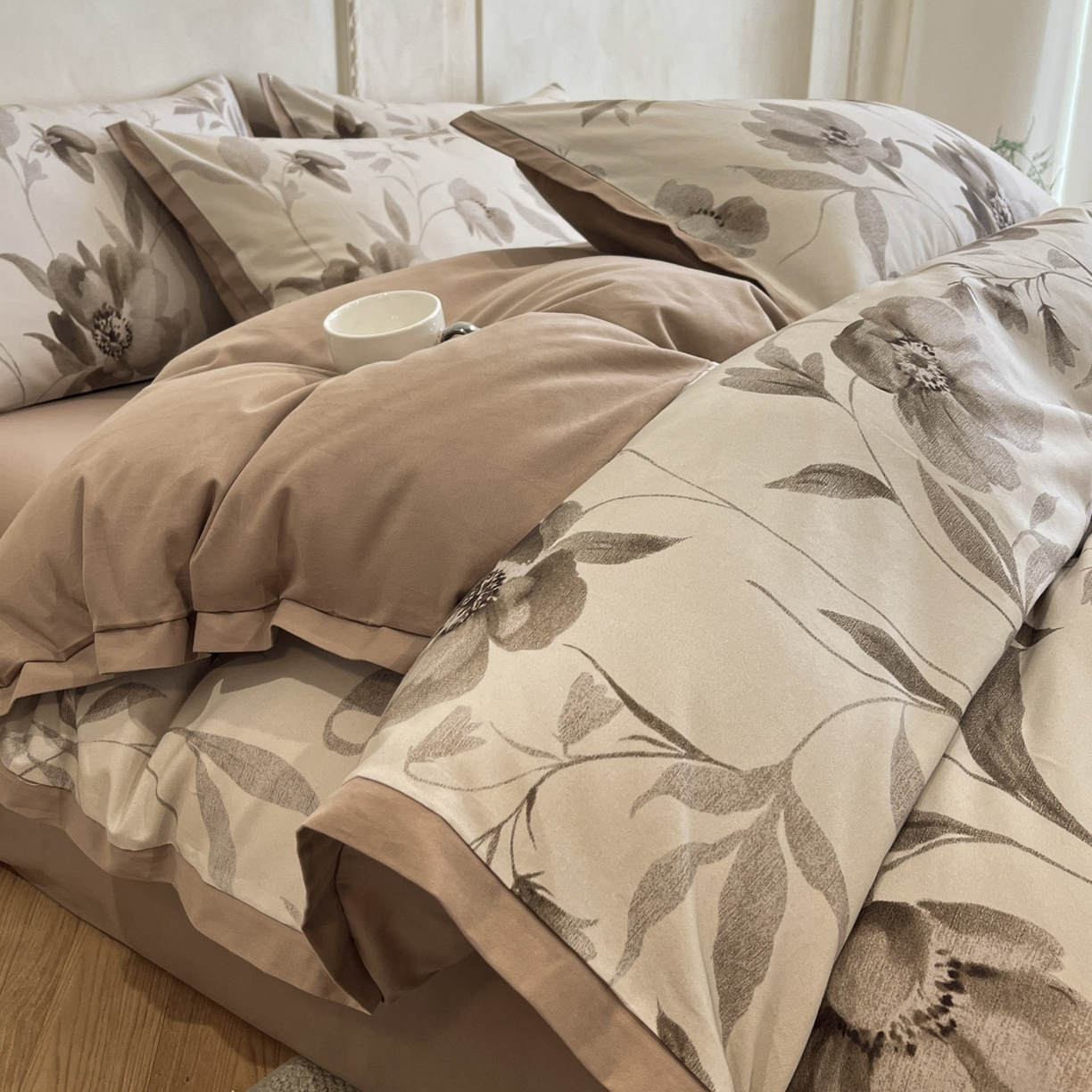 91家纺网 家纺一手货源 找家纺 （总）柠馨2025全棉磨毛印花四件套精致小边款