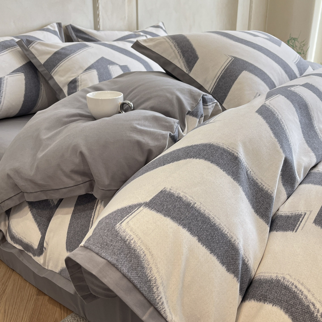 91家纺网 家纺一手货源 找家纺 （总）柠馨2025全棉磨毛印花四件套精致小边款