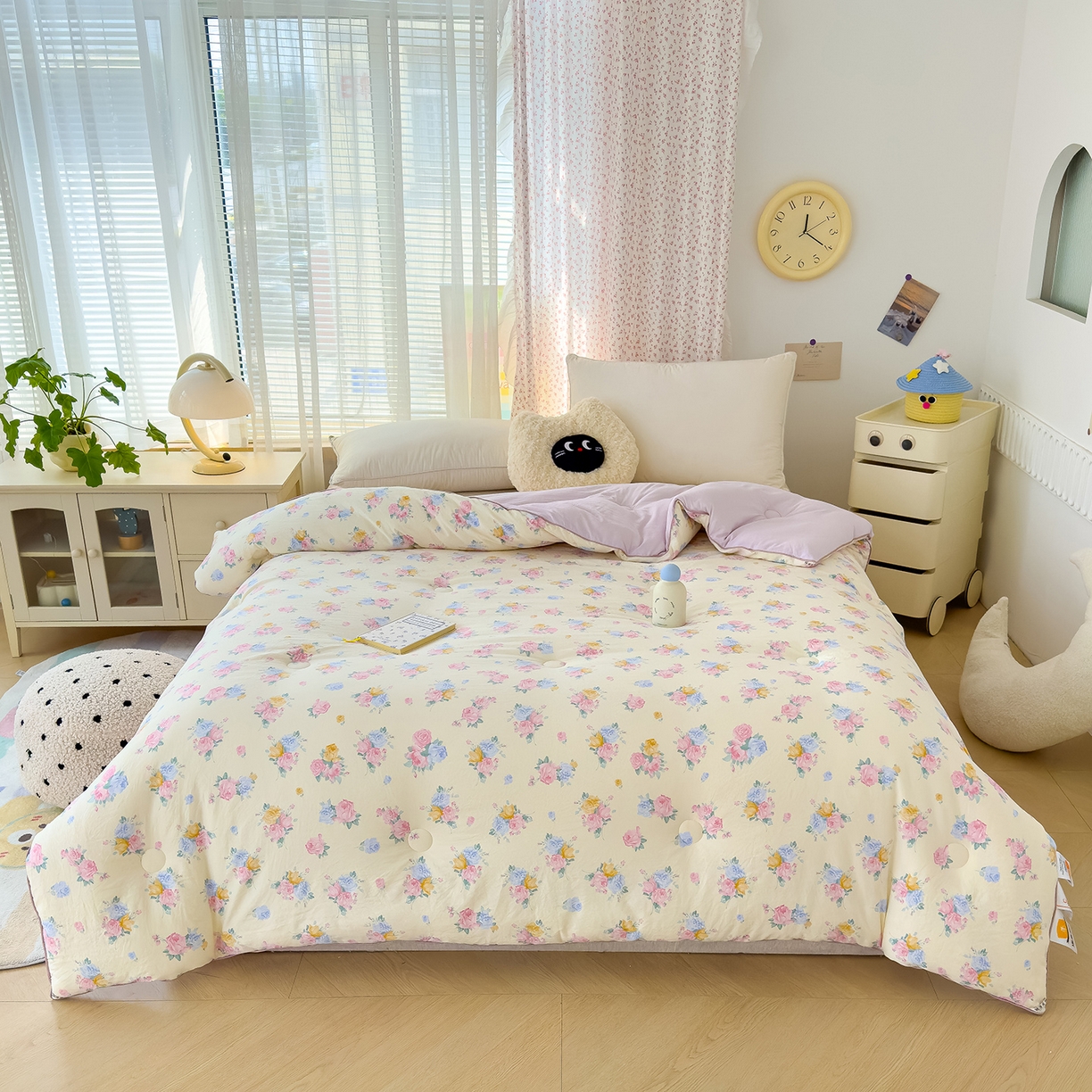 91家纺网 家纺一手货源 找家纺 蓝冰家纺 2025新款亚朵棉印花大豆冬被被子被芯 晚秋