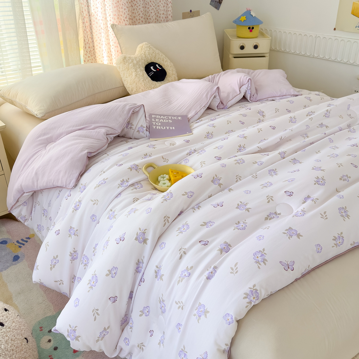 91家纺网 家纺一手货源 找家纺 蓝冰家纺 2025新款亚朵棉印花大豆冬被被子被芯 雅梦