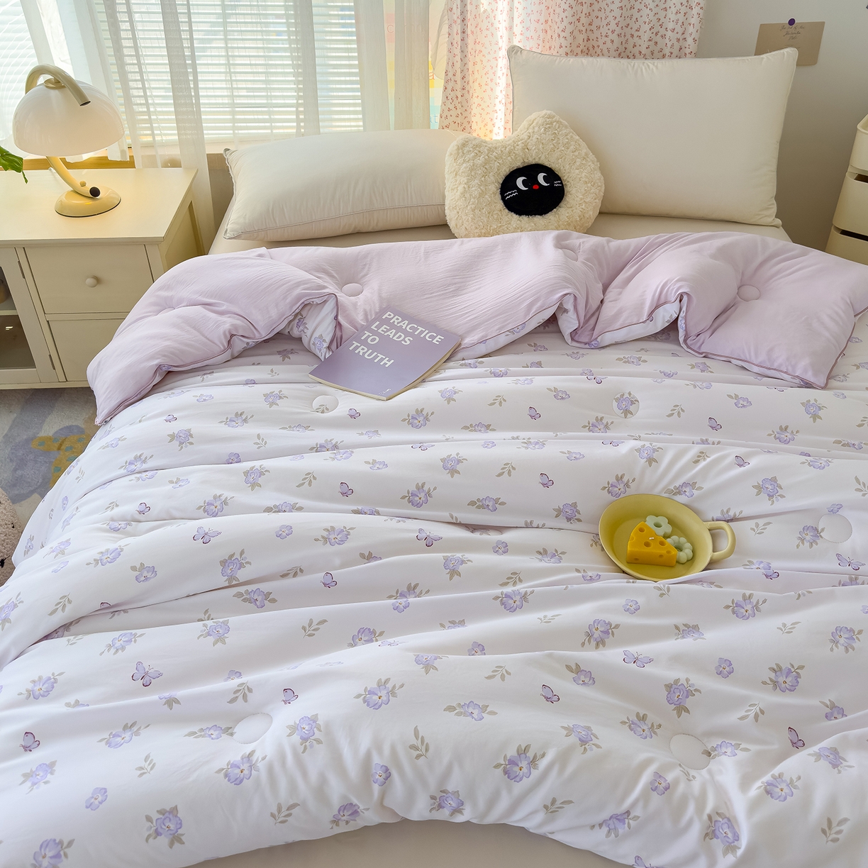 91家纺网 家纺一手货源 找家纺 蓝冰家纺 2025新款亚朵棉印花大豆冬被被子被芯 雅梦