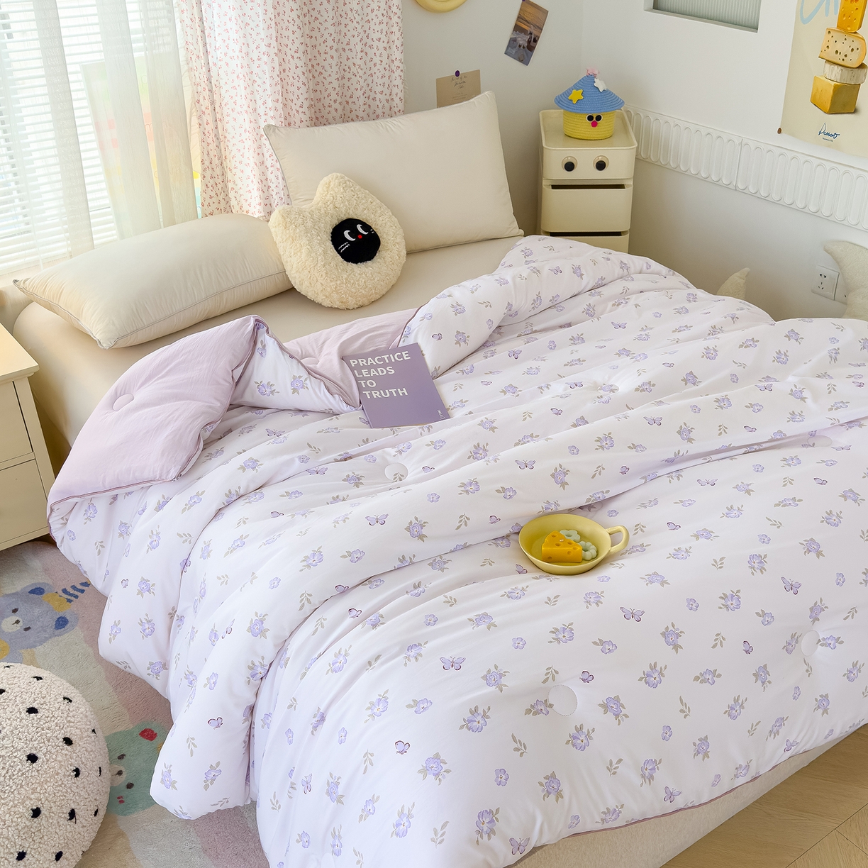 91家纺网 家纺一手货源 找家纺 蓝冰家纺 2025新款亚朵棉印花大豆冬被被子被芯 雅梦