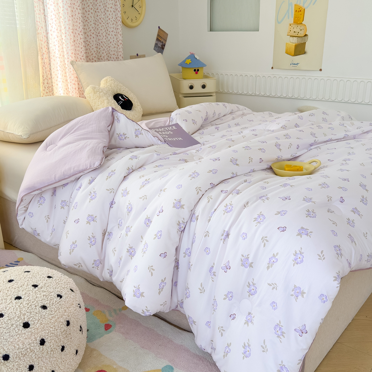 91家纺网 家纺一手货源 找家纺 蓝冰家纺 2025新款亚朵棉印花大豆冬被被子被芯 雅梦