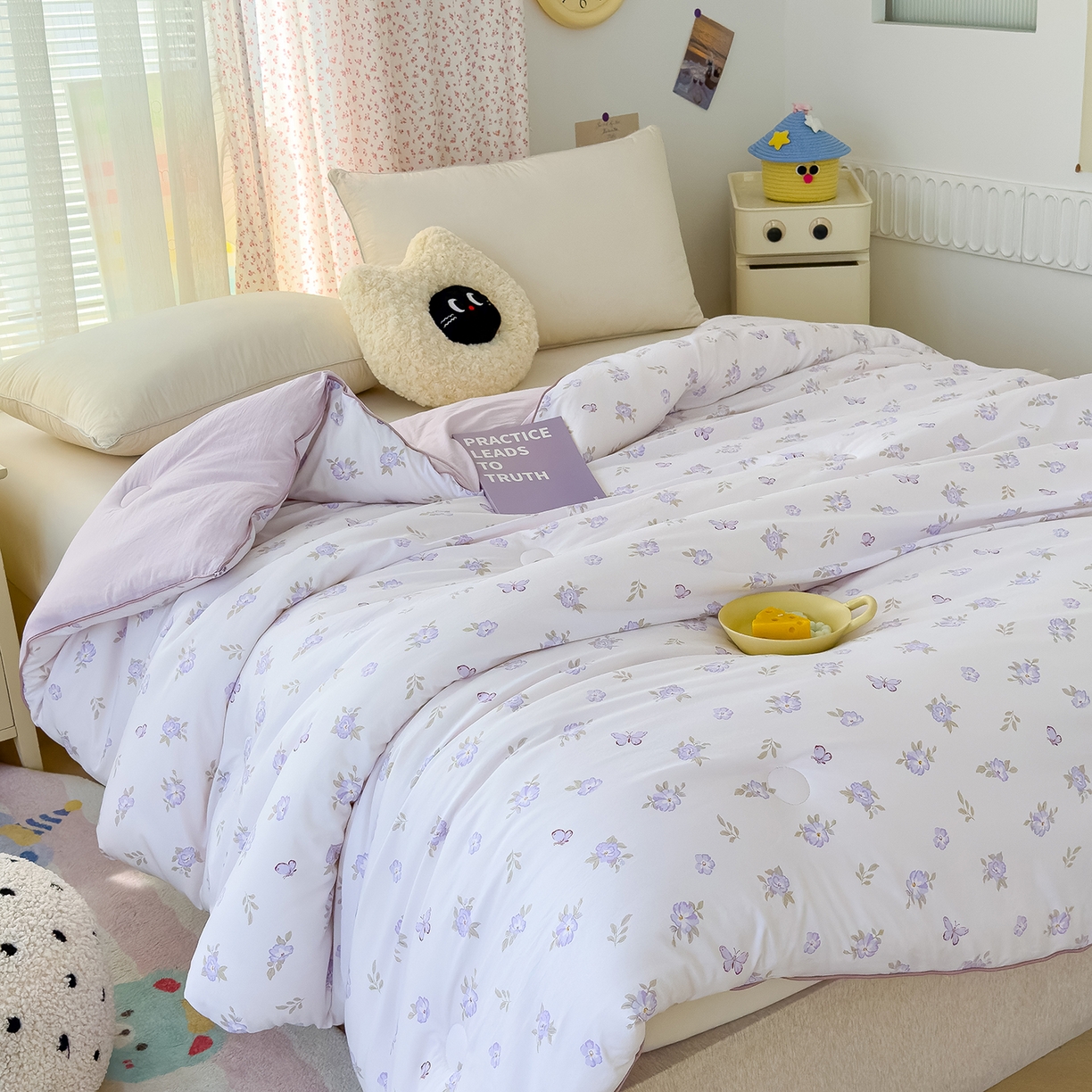 91家纺网 家纺一手货源 找家纺 蓝冰家纺 2025新款亚朵棉印花大豆冬被被子被芯 雅梦