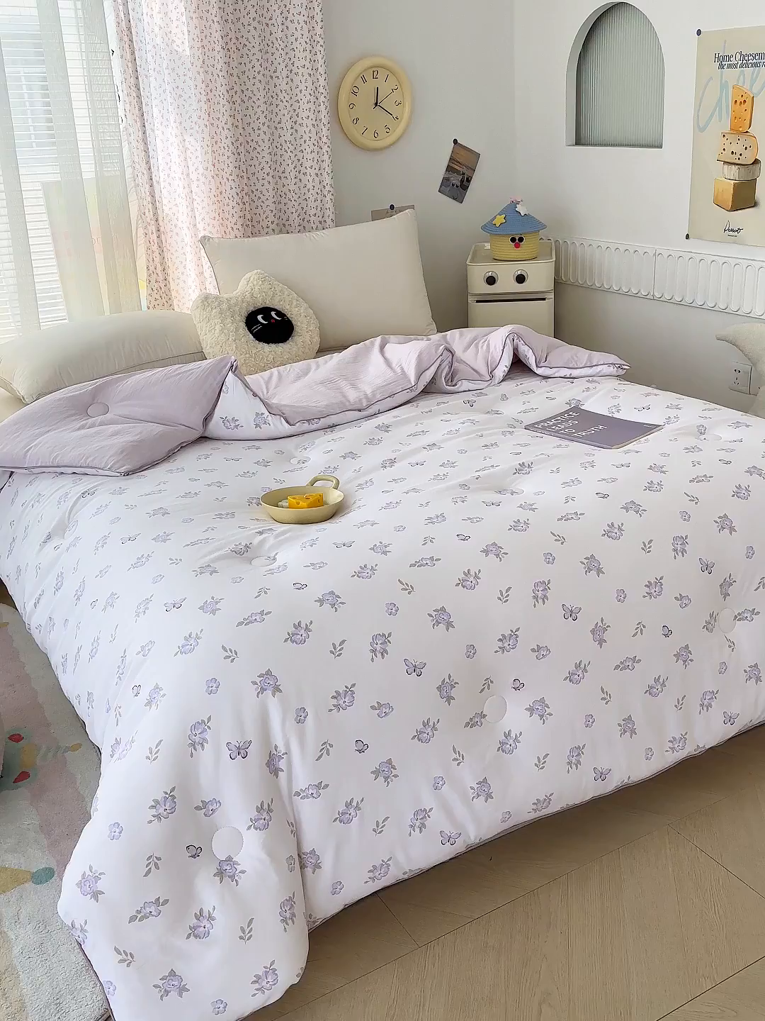 91家纺网 家纺一手货源 找家纺 蓝冰家纺 2025新款亚朵棉印花大豆冬被被子被芯 雅梦