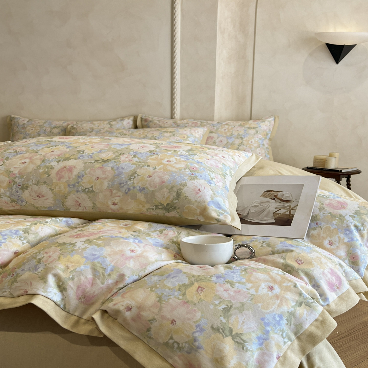 91家纺网 家纺一手货源 找家纺 （总）柠馨2025全棉磨毛印花四件套精致小边款