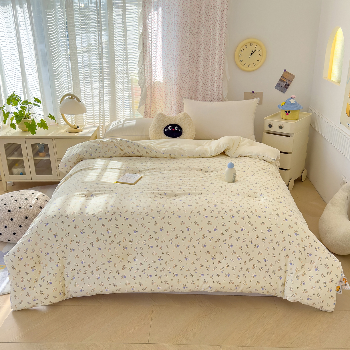 91家纺网 家纺一手货源 找家纺 蓝冰家纺 2025新款亚朵棉印花大豆冬被被子被芯 知春