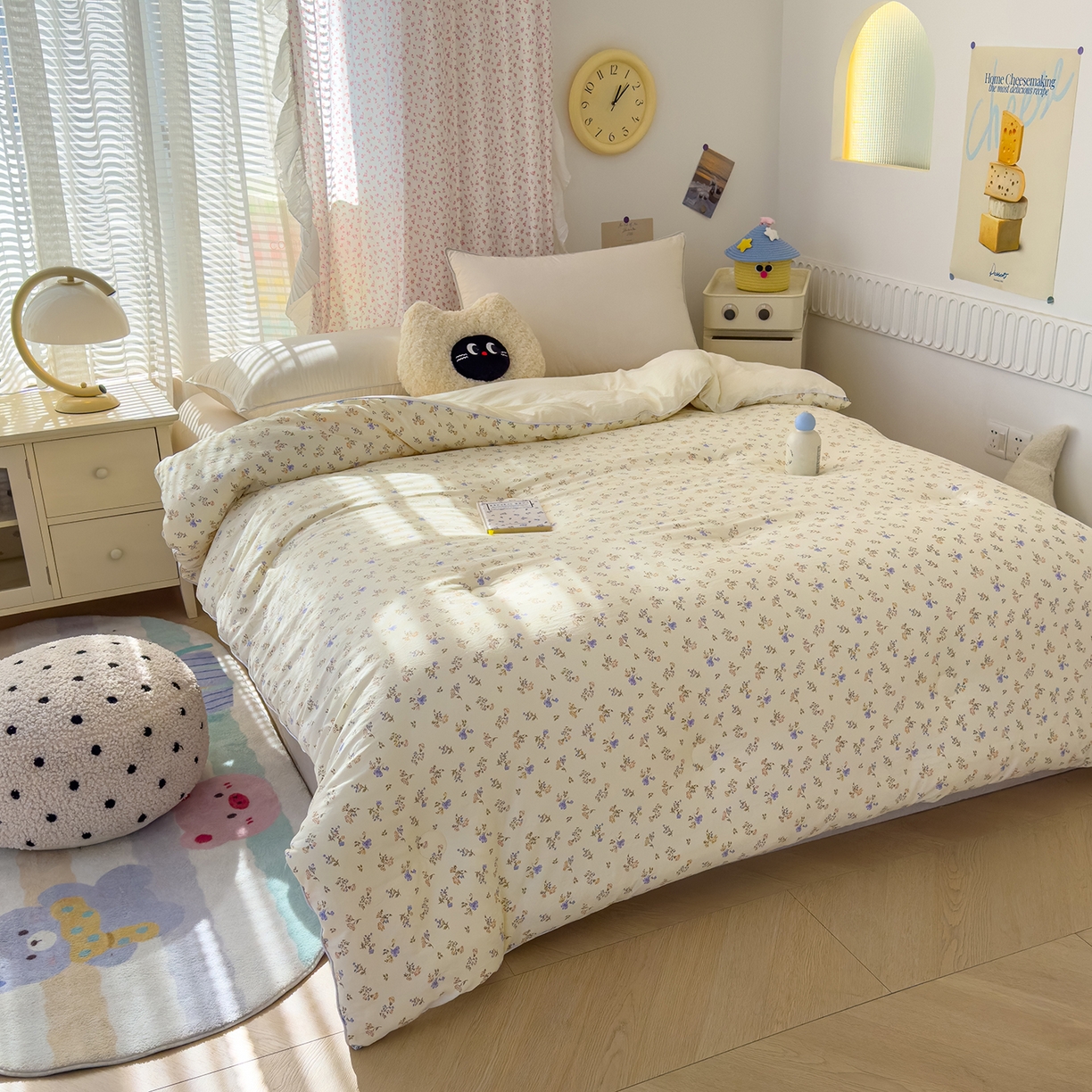 91家纺网 家纺一手货源 找家纺 蓝冰家纺 2025新款亚朵棉印花大豆冬被被子被芯 知春