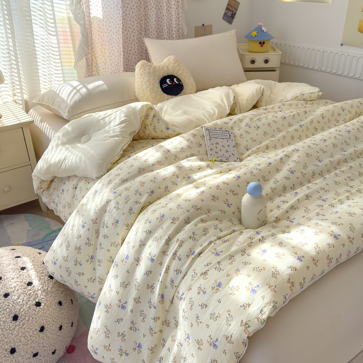 91家纺网 家纺一手货源 找家纺 蓝冰家纺 2025新款亚朵棉印花大豆冬被被子被芯 知春