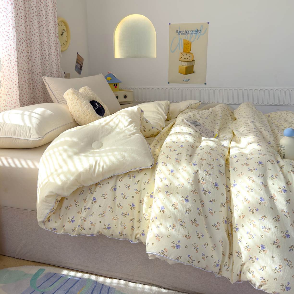 91家纺网 家纺一手货源 找家纺 蓝冰家纺 2025新款亚朵棉印花大豆冬被被子被芯 知春