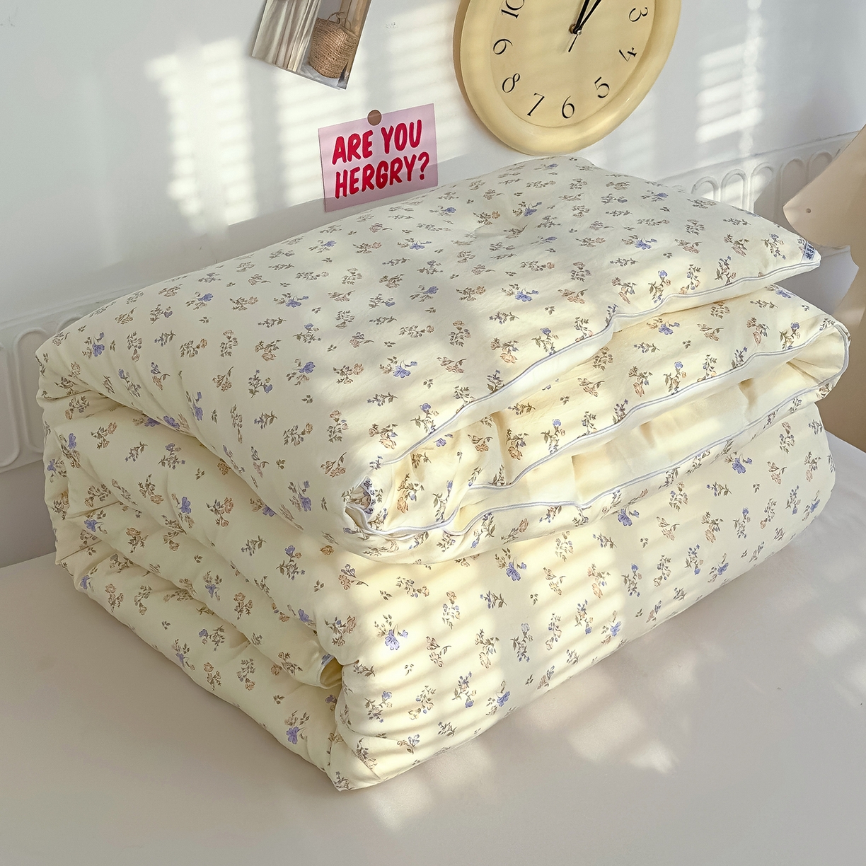 91家纺网 家纺一手货源 找家纺 蓝冰家纺 2025新款亚朵棉印花大豆冬被被子被芯 知春