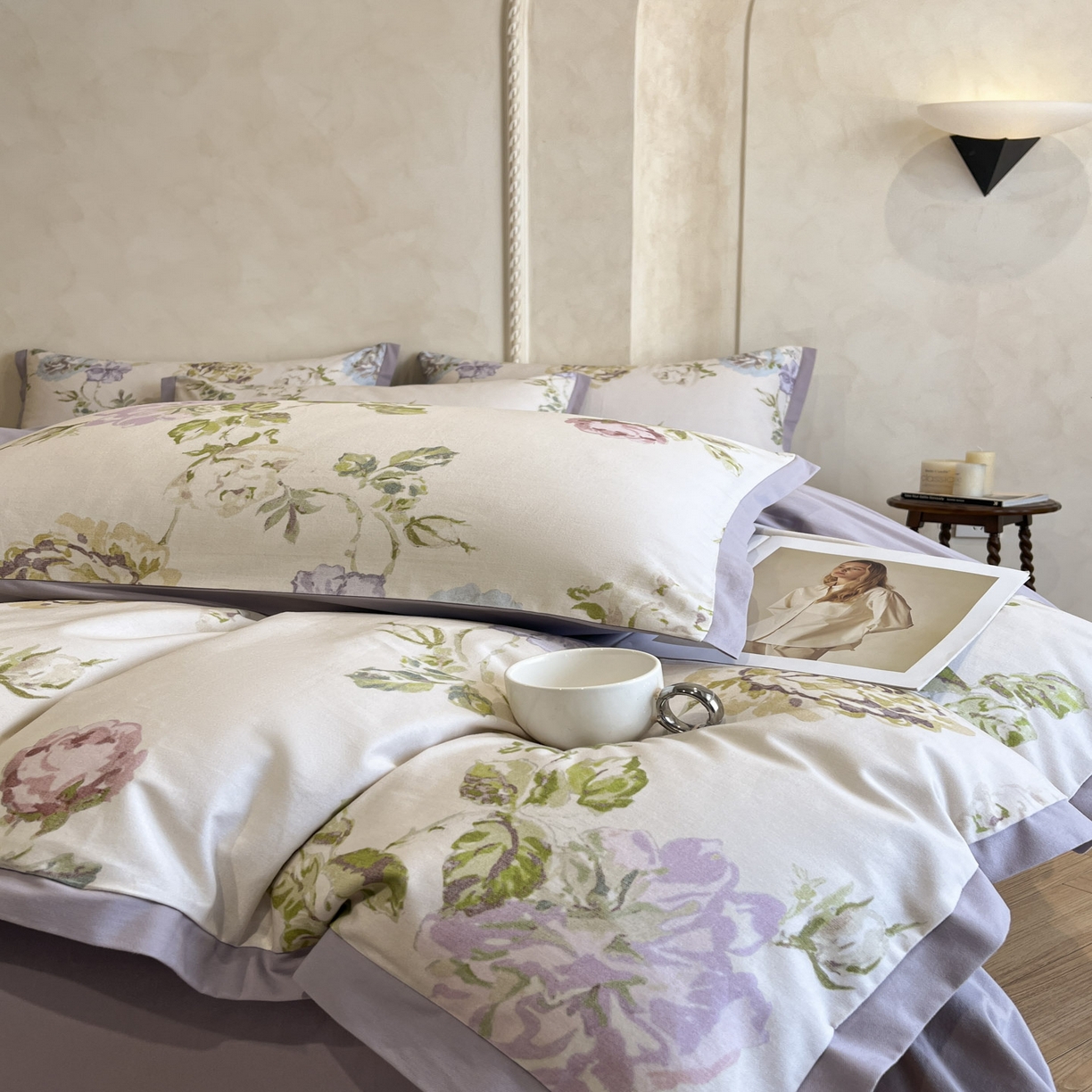 91家纺网 家纺一手货源 找家纺 柠馨2025全棉磨毛印花四件套精致小边款 阿梅丽