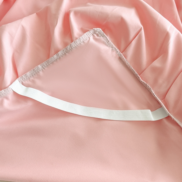 91家纺网 家纺一手货源 找家纺 柔享家 2025新款法式双层花边蕾丝花边床裙-恩格斯（有同款四件套） 粉玉+米黄