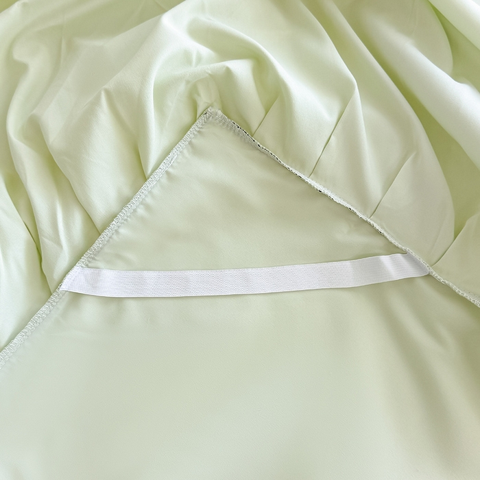 91家纺网 家纺一手货源 找家纺 柔享家 2025新款法式双层花边蕾丝花边床裙-恩格斯（有同款四件套） 嫩绿+粉玉