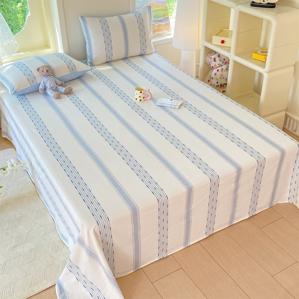 91家纺网 家纺一手货源 找家纺 （总）灰鲸 2025新款全棉色织提花单品床单