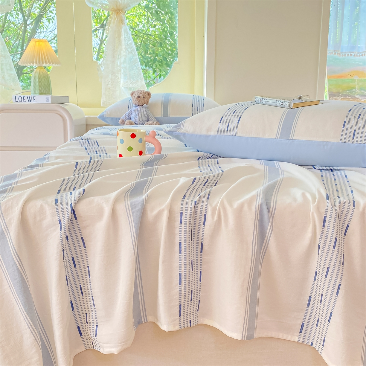 91家纺网 家纺一手货源 找家纺 （总）灰鲸 2025新款全棉色织提花单品床单