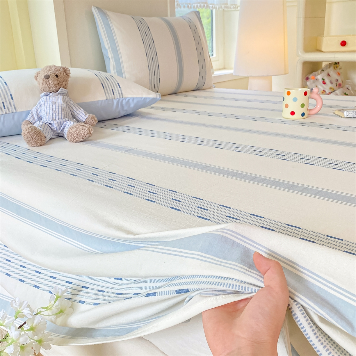 91家纺网 家纺一手货源 找家纺 （总）灰鲸 2025新款全棉色织提花单品床单