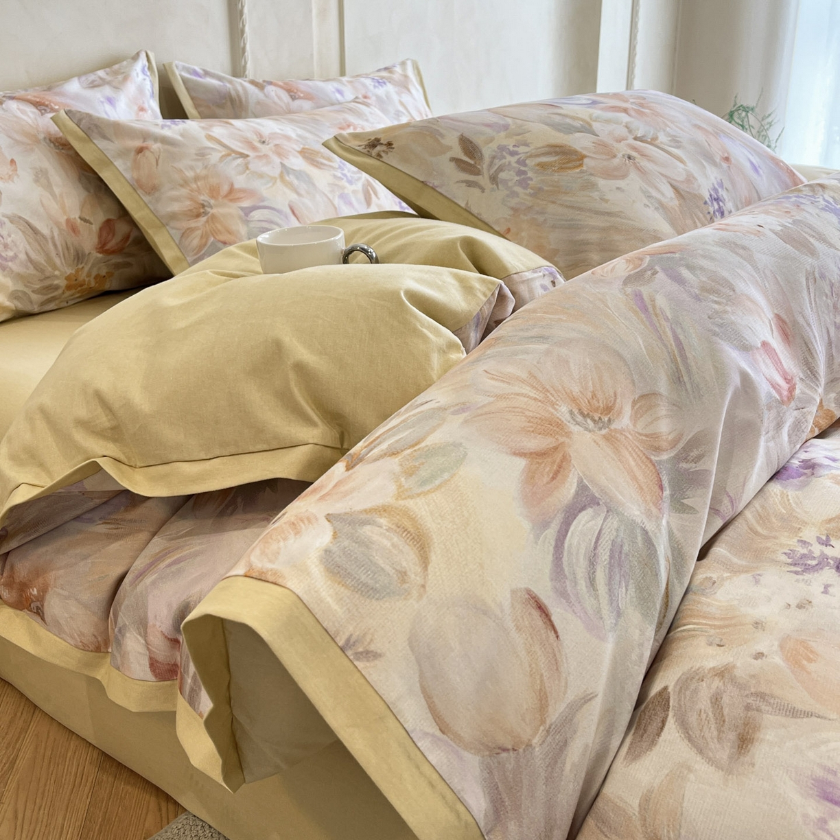 柠馨2025全棉磨毛印花四件套精致小边款 卡蜜儿