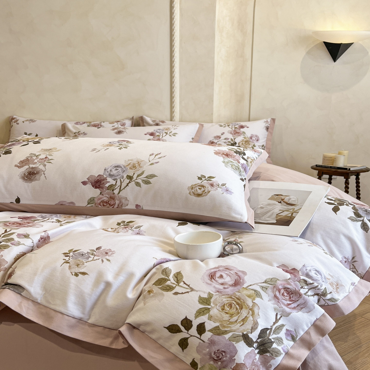 91家纺网 家纺一手货源 找家纺 柠馨2025全棉磨毛印花四件套精致小边款 黎锦