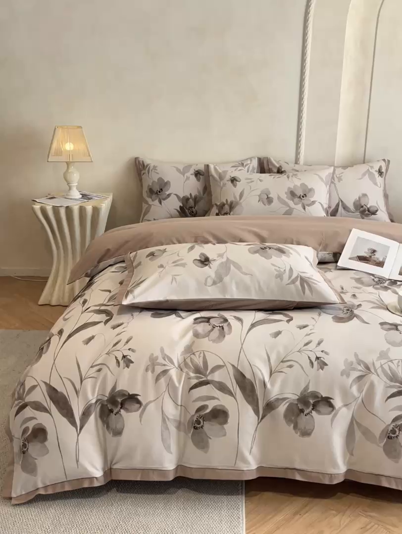 91家纺网 家纺一手货源 找家纺 柠馨2025全棉磨毛印花四件套精致小边款 玛歌