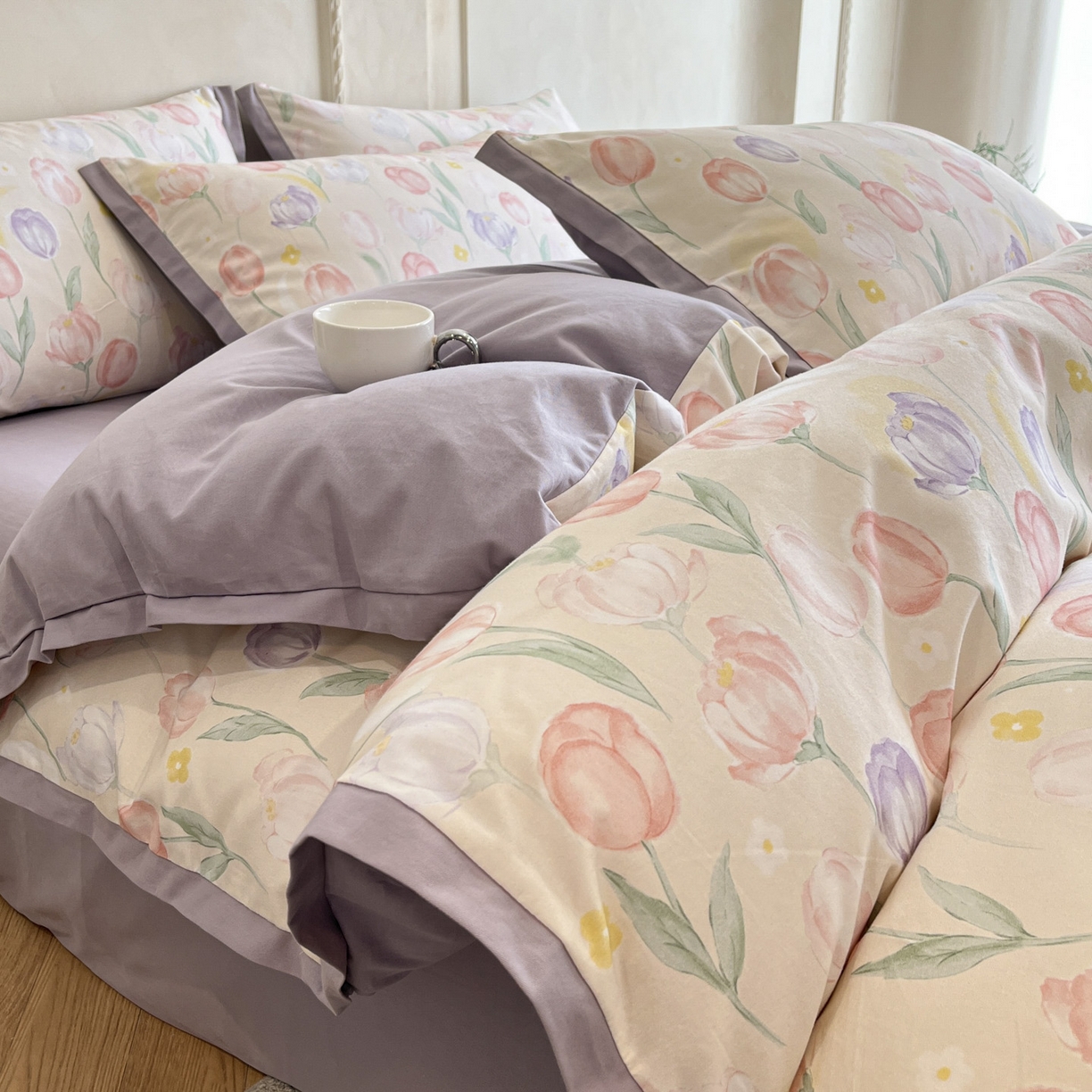 柠馨2025全棉磨毛印花四件套精致小边款 清嘉