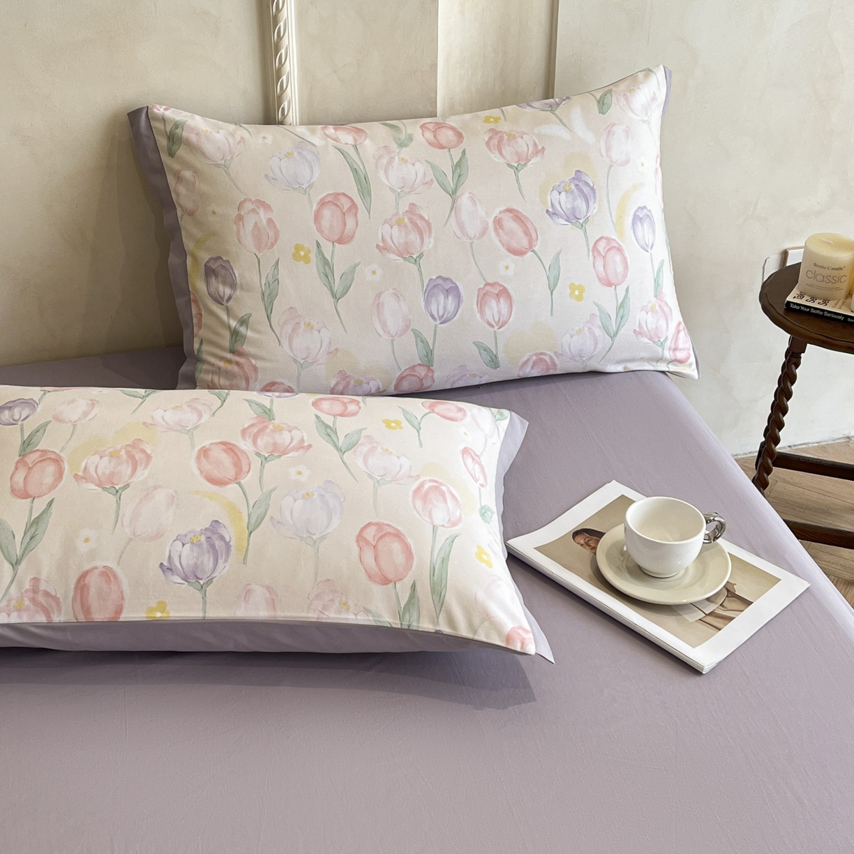 91家纺网 家纺一手货源 找家纺 柠馨2025全棉磨毛印花四件套精致小边款 清嘉