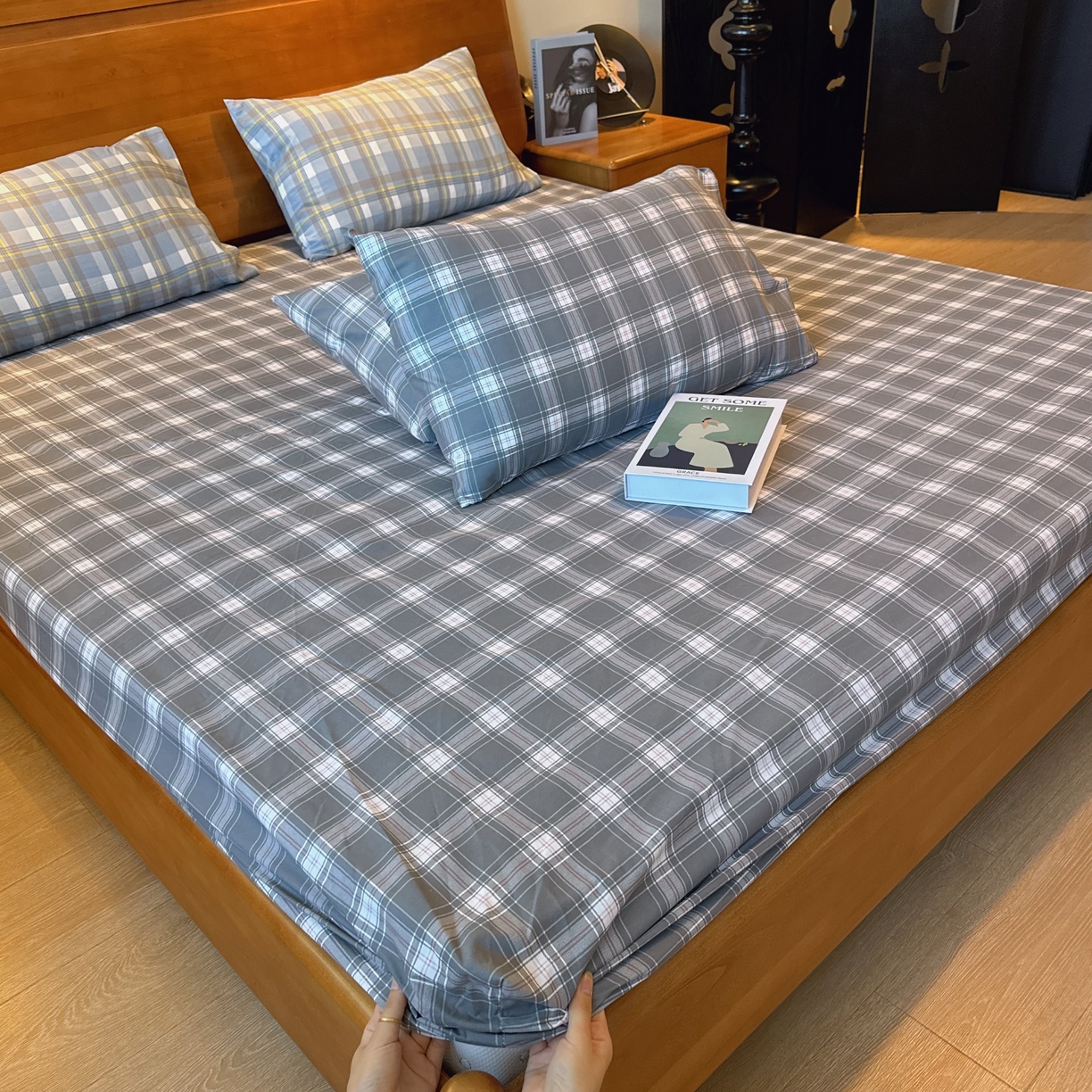 91家纺网 家纺一手货源 找家纺 （总）兜米家居 2025新款简约轻氧水洗色织棉床笠