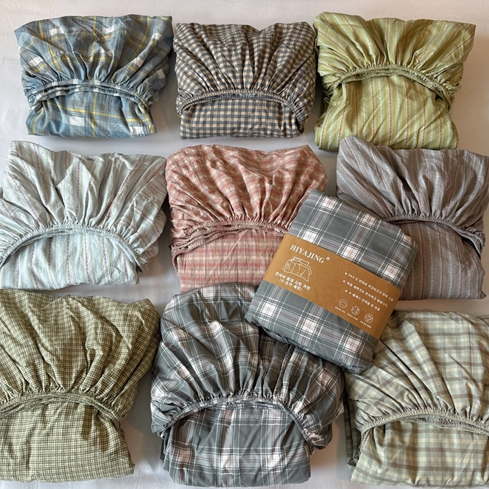 91家纺网 家纺一手货源 找家纺 （总）兜米家居 2025新款简约轻氧水洗色织棉床笠