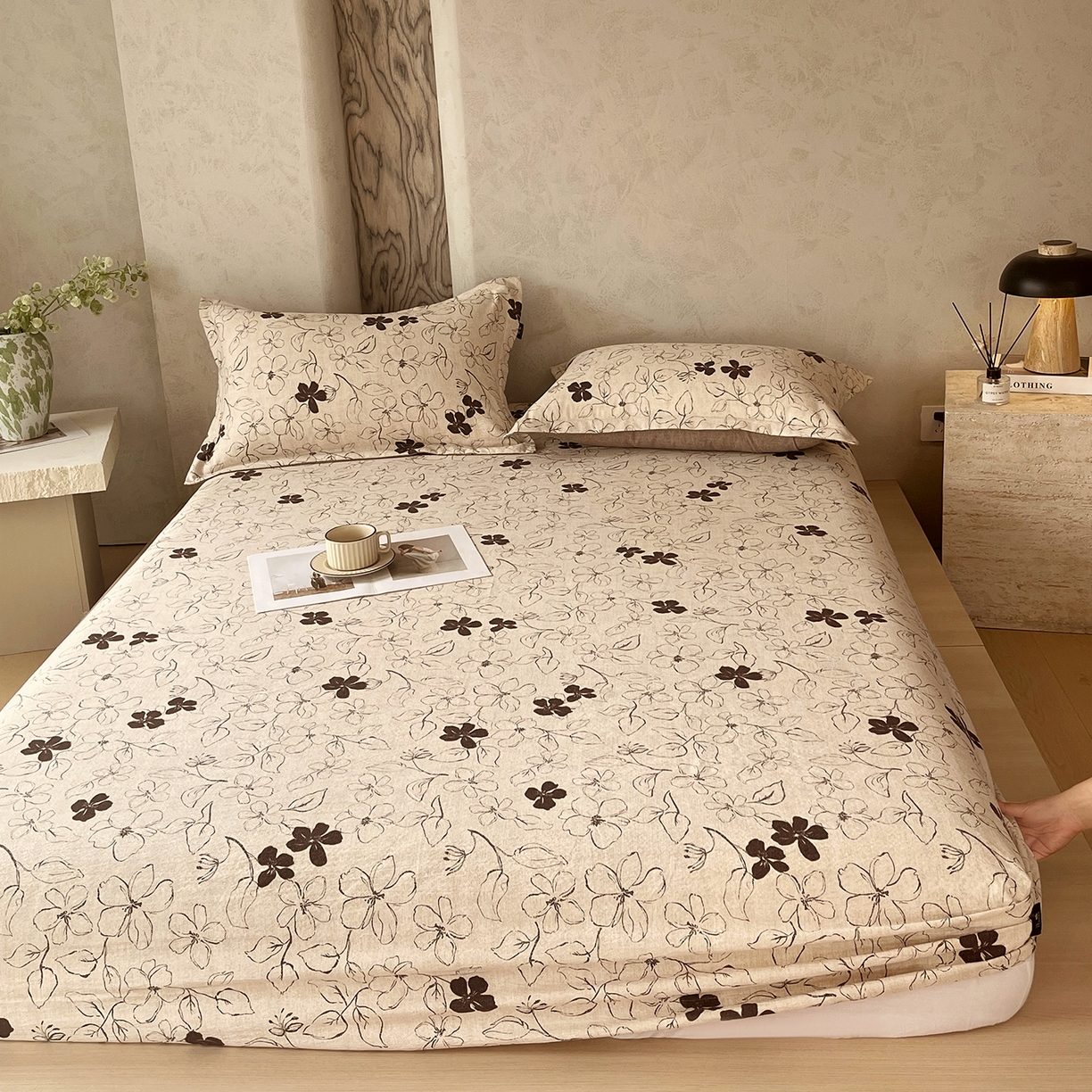 91家纺网 家纺一手货源 找家纺 （总）宝士康家纺 2025新款10A抗菌原麻床笠套件/跨境/外贸