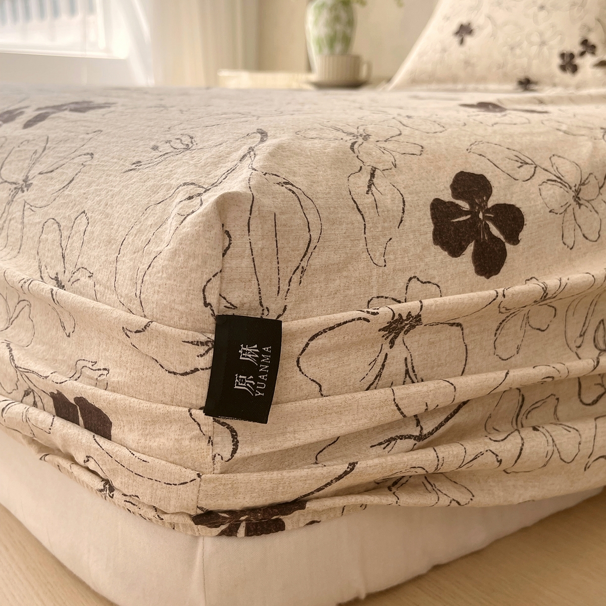 91家纺网 家纺一手货源 找家纺 （总）宝士康家纺 2025新款10A抗菌原麻床笠套件/跨境/外贸