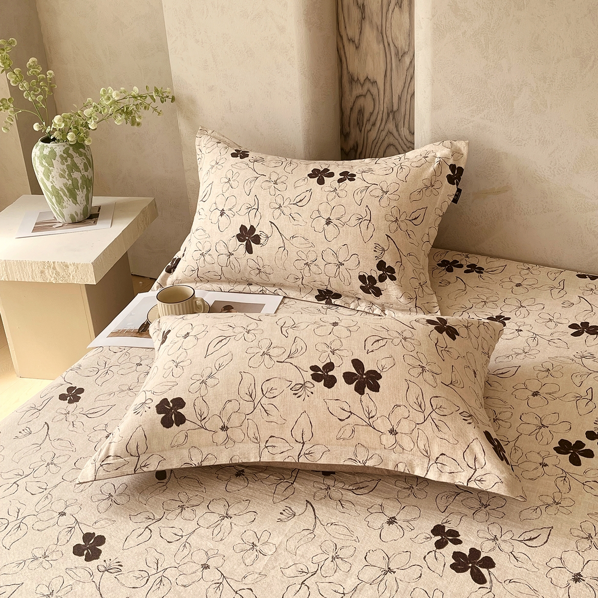 91家纺网 家纺一手货源 找家纺 （总）宝士康家纺 2025新款10A抗菌原麻床笠套件/跨境/外贸