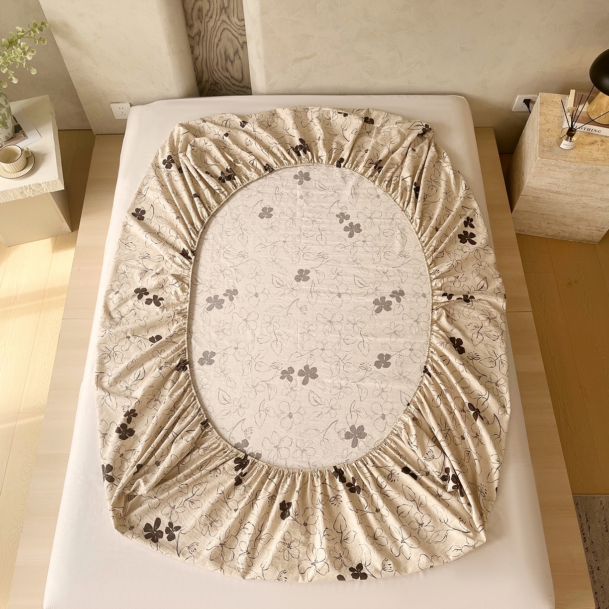 91家纺网 家纺一手货源 找家纺 （总）宝士康家纺 2025新款10A抗菌原麻床笠套件/跨境/外贸