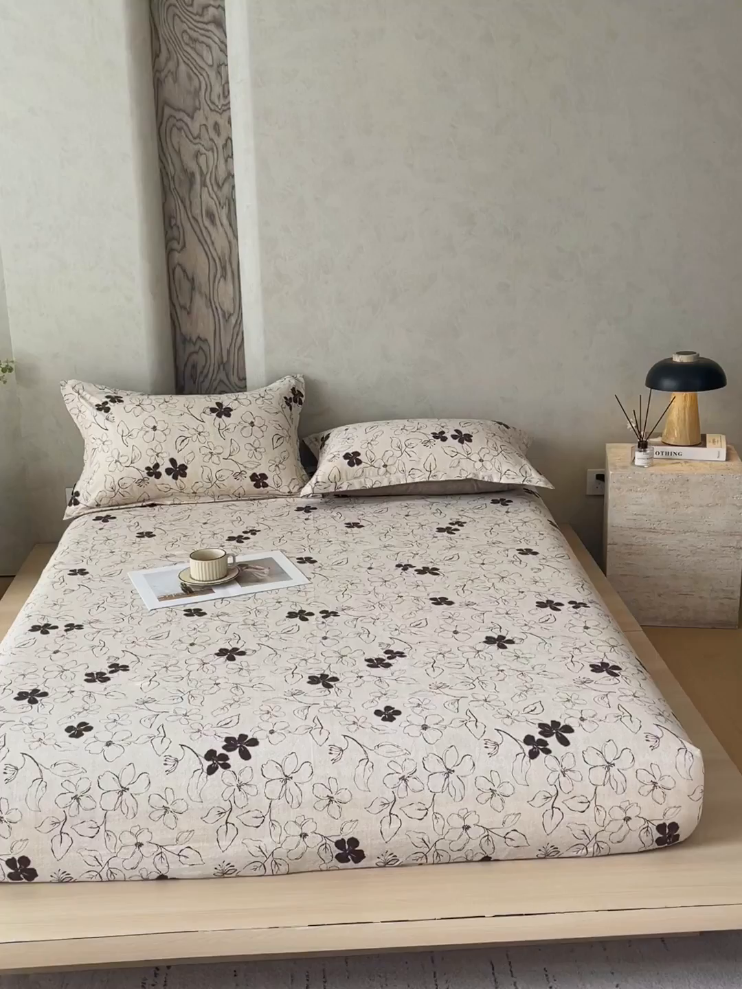 91家纺网 家纺一手货源 找家纺 宝士康家纺 2025新款10A抗菌原麻床笠套件/跨境/外贸 朝花夕拾