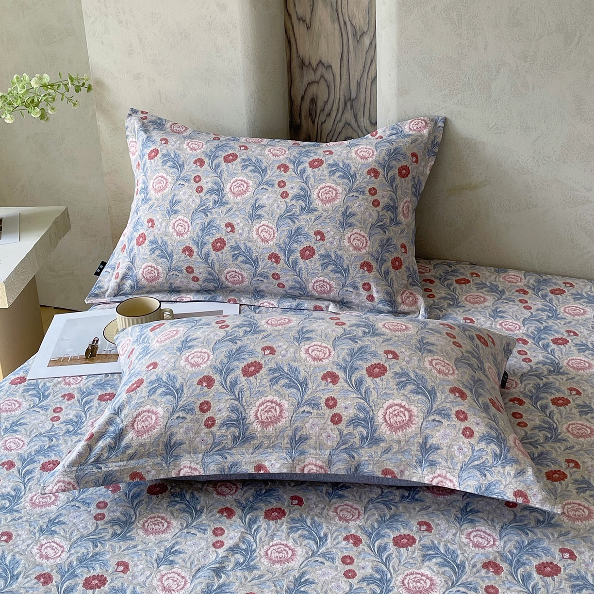 91家纺网 家纺一手货源 找家纺 宝士康家纺 2025新款10A抗菌原麻床笠套件/跨境/外贸 繁华似锦