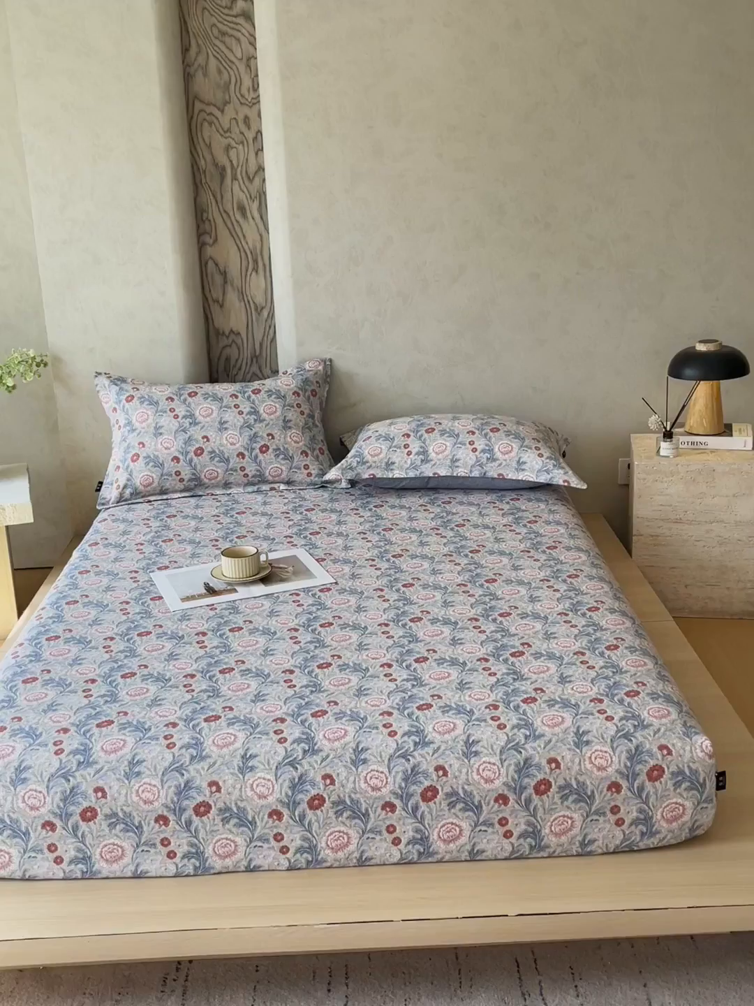 91家纺网 家纺一手货源 找家纺 宝士康家纺 2025新款10A抗菌原麻床笠套件/跨境/外贸 繁华似锦