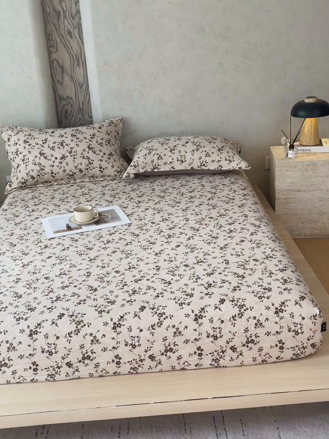 91家纺网 家纺一手货源 找家纺 宝士康家纺 2025新款10A抗菌原麻床笠套件/跨境/外贸 花枝漫天