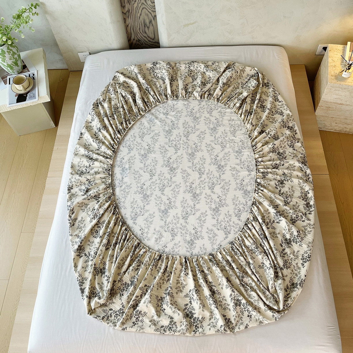 91家纺网 家纺一手货源 找家纺 宝士康家纺 2025新款10A抗菌原麻床笠套件/跨境/外贸 灰色空间