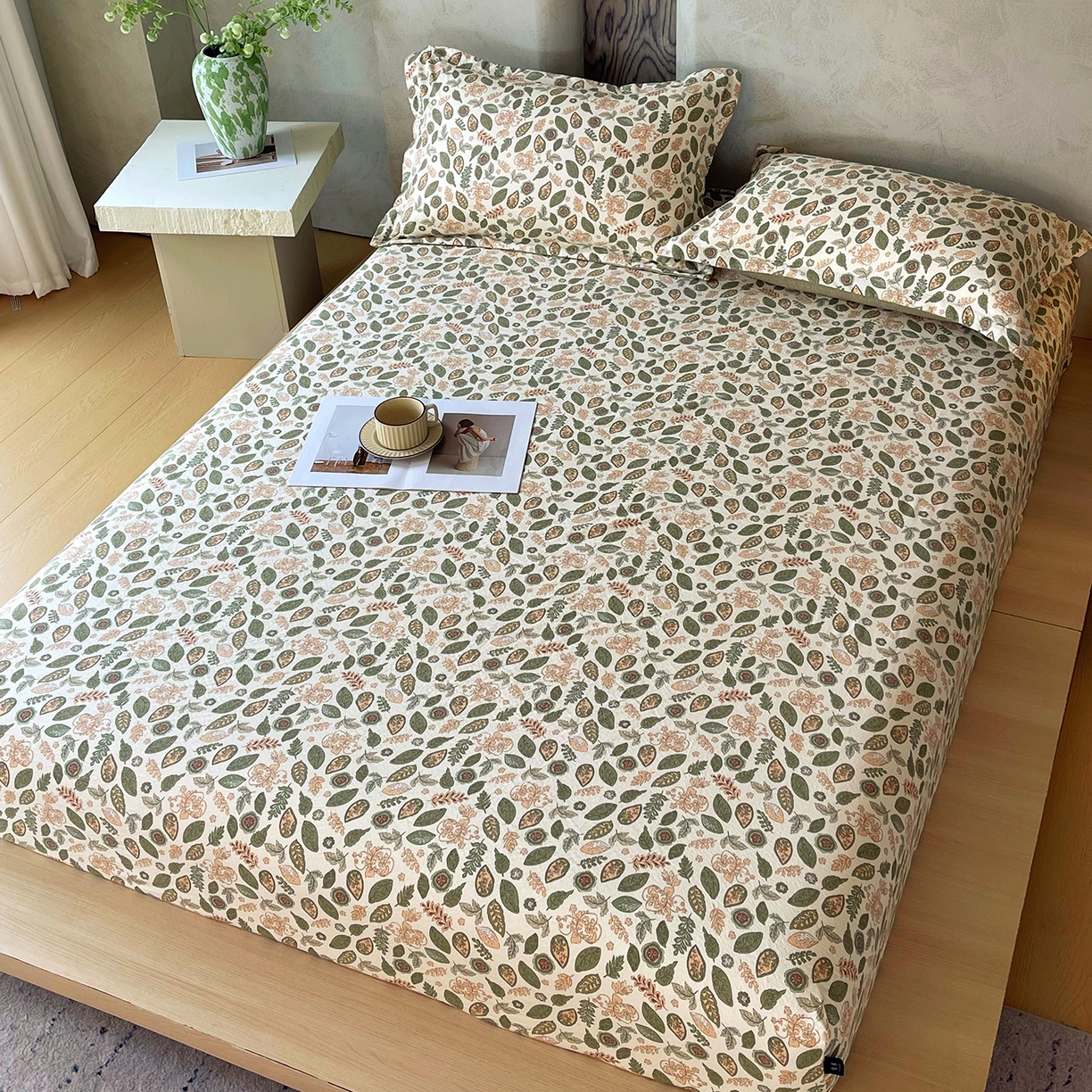 91家纺网 家纺一手货源 找家纺 宝士康家纺 2025新款10A抗菌原麻床笠套件/跨境/外贸 绿野仙踪