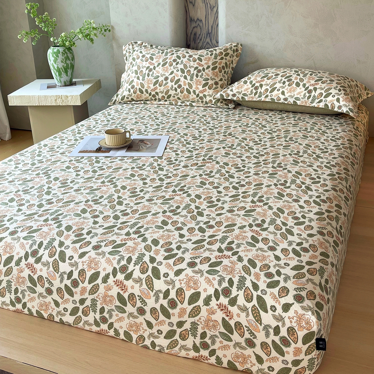 91家纺网 家纺一手货源 找家纺 宝士康家纺 2025新款10A抗菌原麻床笠套件/跨境/外贸 绿野仙踪