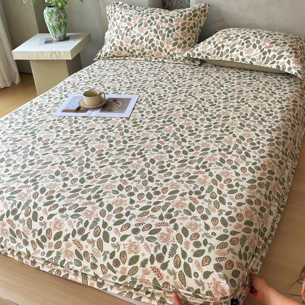 91家纺网 家纺一手货源 找家纺 宝士康家纺 2025新款10A抗菌原麻床笠套件/跨境/外贸 绿野仙踪