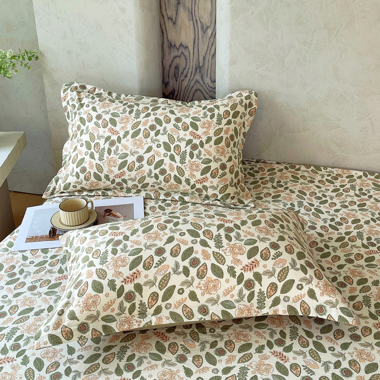 91家纺网 家纺一手货源 找家纺 宝士康家纺 2025新款10A抗菌原麻床笠套件/跨境/外贸 绿野仙踪