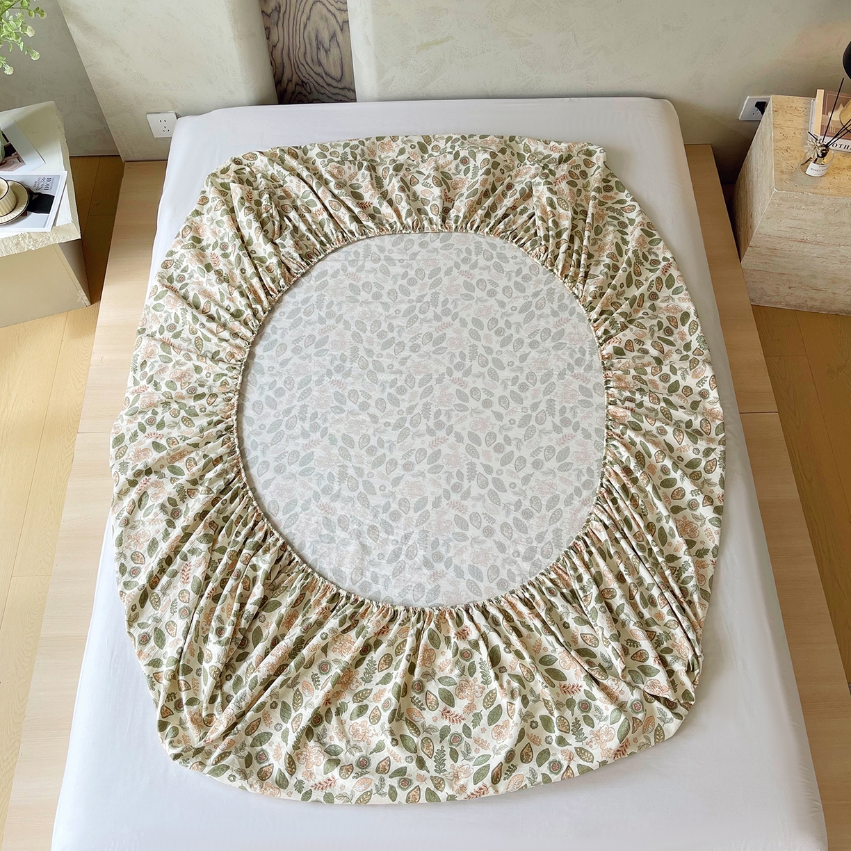 91家纺网 家纺一手货源 找家纺 宝士康家纺 2025新款10A抗菌原麻床笠套件/跨境/外贸 绿野仙踪